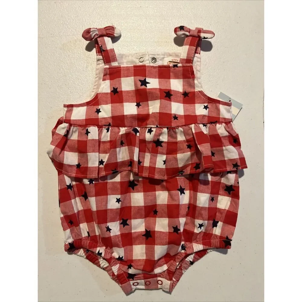 Cat & Jack Baby One Piece Bodysuit  Red, White, and Blue, 3-6 Months